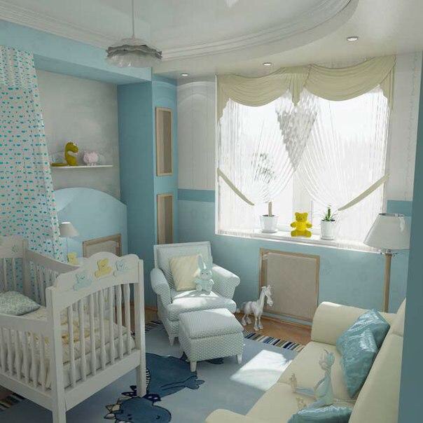 дизайн детской комнаты для новорожденных
